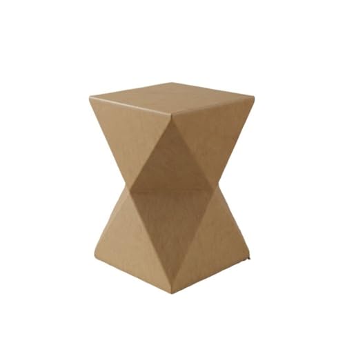 XPSHP25112 Rustikaler Beistelltisch Quadratischer Sofa-Beistelltisch, geometrische Form, minimalistisches Lagerregal, Balkon, Garten, Café für die Inneneinrichtung(Bruin) von XPSHP25112