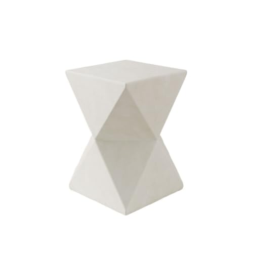 XPSHP25112 Rustikaler Beistelltisch Quadratischer Sofa-Beistelltisch, geometrische Form, minimalistisches Lagerregal, Balkon, Garten, Café für die Inneneinrichtung(Weiß) von XPSHP25112
