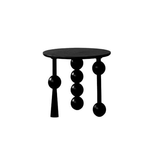 XPSHP25112 Rustikaler Beistelltisch Retro Kleiner Beistelltisch Runder Ecktisch Freizeit Couchtisch Wohnzimmer Balkon Schlafzimmer für die Inneneinrichtung(Schwarz) von XPSHP25112
