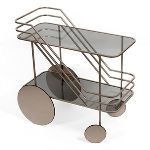 XPSHP25112 Rustikaler Beistelltisch Sofa Beistelltisch Trolley Lagerregal Snack-Aufbewahrung Handgeschoben Servierwagen Wohnzimmer Esszimmer für die Inneneinrichtung(Metallic) von XPSHP25112
