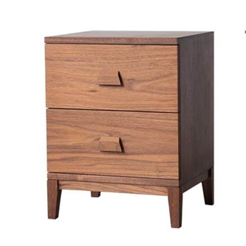 XPSHP25112 Schubladenkommode Nachttisch aus Holz im Retro-Wabi-Sabi-Stil, Aufbewahrungsschrank mit Zwei Schubladen, schlicht, Mini-Quadrat(Bruin) von XPSHP25112