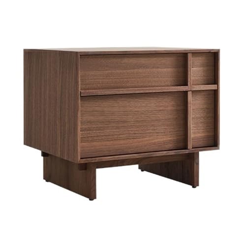 XPSHP25112 Schubladenkommode Nachttisch aus Holz im Wabi-Sabi-Stil, linear geformt, for Schlafzimmer, Wandschrank(Bruin) von XPSHP25112