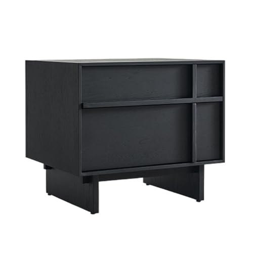 XPSHP25112 Schubladenkommode Nachttisch aus Holz im Wabi-Sabi-Stil, linear geformt, for Schlafzimmer, Wandschrank(Schwarz) von XPSHP25112