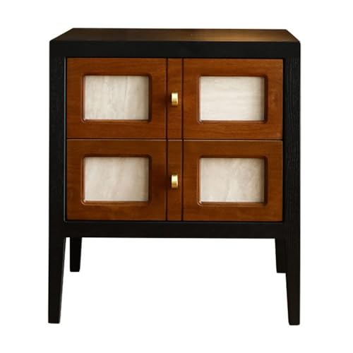 XPSHP25112 Schubladenkommode Vintage-Nachttisch, Kontrastfarbe, einfacher Nachttisch mit Schubladen, Holztisch Aufbewahrungsfunktion(Bruin) von XPSHP25112