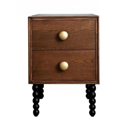 XPSHP25112 Schubladenkommode Vintage Nachttisch mit Schubladen Kleiner Schlafzimmerschrank Perlenförmige Tischbeine(Bruin) von XPSHP25112