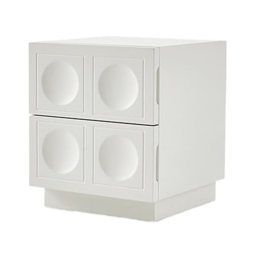 XPSHP25112 Schubladenkommode Weißer minimalistischer Nachttisch, konkaver, runder for Schlafzimmer, mit Schubladen von XPSHP25112