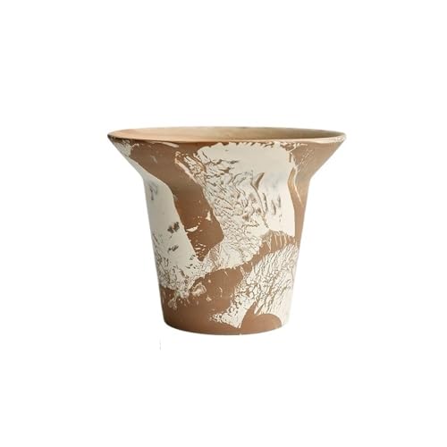 XPSHP25112 Zimmerpflanzentopf 15 * 12cm Blumentöpfe, Blumentöpfe for drinnen und draußen, Pflanzgefäße mit Drainagelöchern Zur Balkondekoration(Bruin) von XPSHP25112