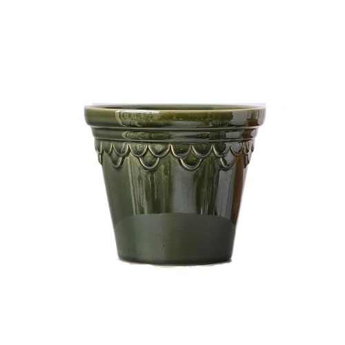 XPSHP25112 Zimmerpflanzentopf Wohnzimmer Desktop Europäischen Stil Licht Luxus Ofen Glasierte Blumentopf Keramik Grün Blumentopf Zur Balkondekoration(Green) von XPSHP25112