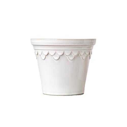 XPSHP25112 Zimmerpflanzentopf Wohnzimmer Desktop Europäischen Stil Licht Luxus Ofen Glasierte Blumentopf Keramik Grün Blumentopf Zur Balkondekoration(Weiß) von XPSHP25112