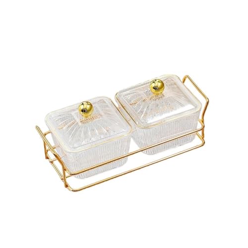 XPSHP25112 bowl teller Unterteilt Servierplatte mit Deckel Vorspeise Serviertablett Snack Gerichte Lebensmittel Lagerung Box(Transparent) von XPSHP25112
