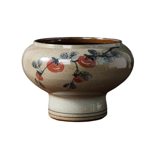 Zimmerpflanzentopf Retro-Blumentopf aus Keramik im chinesischen Jingdezhen-Stil, handbemalter Blumenbehälter mit hohem Fuß und großem Durchmesser, grüner Blumentopf for den Heimgebrauch Zur Balkondeko von XPSHP25112