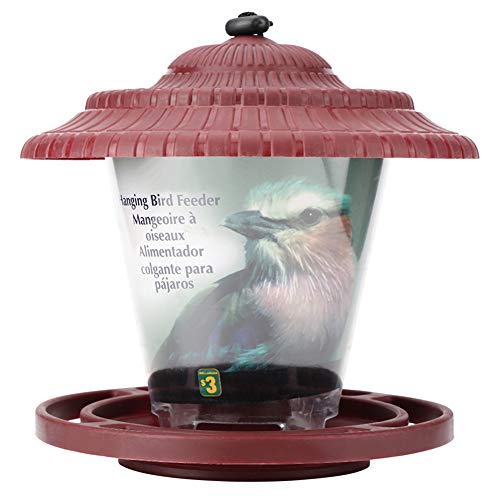 XPSSJMU Vogelfutterbehälter Zum Aufhängen von Vogelfutter Für Gartenbedarf, Futterhäuschen Für Wildvögel Für Den Garten Im Freien, Für Sonnen- Und Regenschutz, Rot von XPSSJMU
