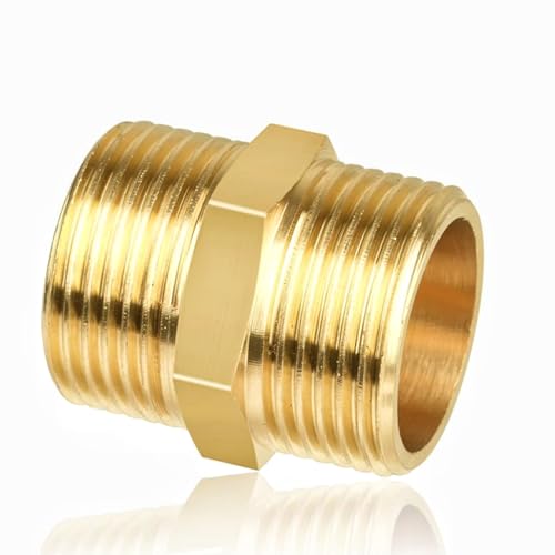 Reduziernippel, 1" AG, Messing, Doppelnippel mit breiter Dichtfläche Gewindefitting flachdichtend Messing FittingTrinkwasser geeignet(1"AG) von XPendHoze