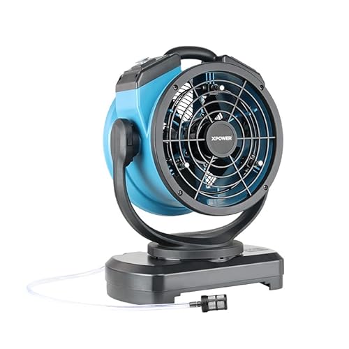 XPower Nebelventilator für den Außenbereich, oszillierend, robust, leistungsstark, hohe Geschwindigkeit, ideal für Camping, Terrassen, Picknicks und mehr (FM-68W) von XPower