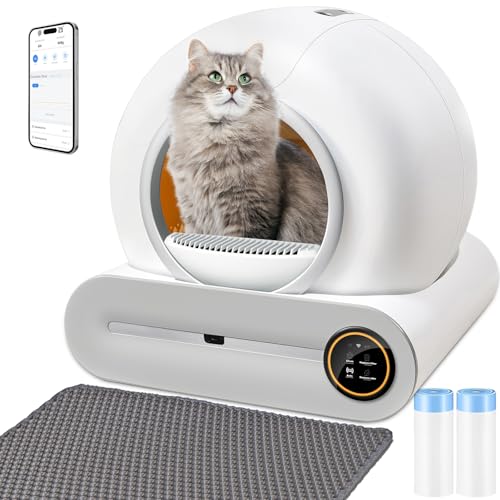 XQDKoon Selbstreinigende Katzentoilette, Selbstreinigende Toilette mit 2 Rollen Müllsäcken und Katzenstreumatten, App Steuerung für Mehrere Katzen(A) XQDKoon Selbstreinigende Katzentoilette, Selbstreinigende Toilette mit 2 Rollen Müllsäcken und Katzenstreumatten, App Steuerung für Mehrere Katzen(A) von XQDKoon