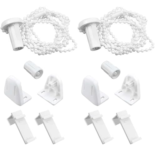 XQEUMC 17mm Rollo Klemmfix ohne bohren Rollo Ersatzteile Klemmhalter Beschläge Set Klemmträger Reparaturset Zubehör für Verdunkelungsrollo, Seitenzugrollo, Doppelrollo, Jalousien Fenster (2 Kit, Weiß) von XQEUMC