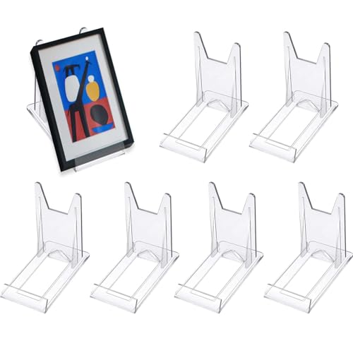 XQEUMC 6 Stück Acryl Ständer Kunststoff Tellerständer，Tellerständer Kunststoff Aufsteller Ständer Verstellbar Dekotellerhalter Tellerständer Deko Aufsteller für Elektronische Produkte Fotodisplays von XQEUMC