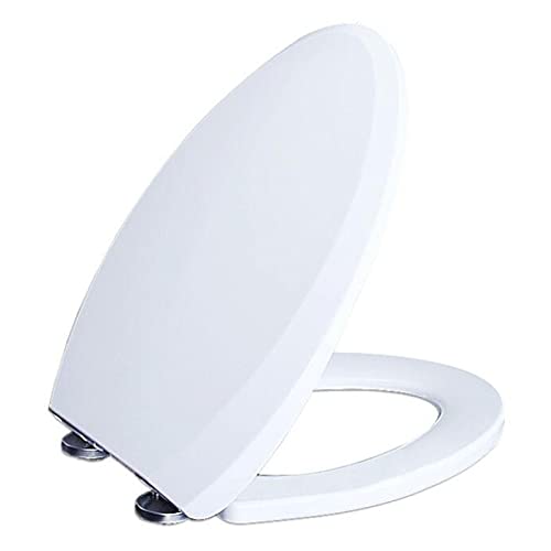 XQHD Wc Sitz Klodeckel V-Form, Toilettensitz Mit Soft Close Absenkung Und Quick Release-Funktion, Toilettendeckel Harnstoff-formaldehyd-Material Und Rostfreie Edelstahl, Weiß von XQHD