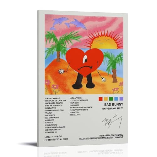 XQHMEP Bad Poster Bunny Album Un Verano Sin Ti Poster Leinwand Wandkunst für Zuhause Wohnzimmer Schlafzimmer Dekor Gemälde 60 x 90 cm Rahmenstil XQHMEP Bad Poster Bunny Album Un Verano Sin Ti Poster Leinwand Wandkunst für Zuhause Wohnzimmer Schlafzimmer Dekor Gemälde 60 x 90 cm Rahmenstil von XQHMEP