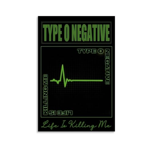 XQHMEP Type O Negatives Poster, Life Is Killing Me, Album-Poster, Leinwand, Wandkunst für Zuhause, Wohnzimmer, Schlafzimmer, Dekor, Gemälde, 30 x 45 cm, ungerahmter Stil XQHMEP Type O Negatives Poster, Life Is Killing Me, Album-Poster, Leinwand, Wandkunst für Zuhause, Wohnzimmer, Schlafzimmer, Dekor, Gemälde, 30 x 45 cm, ungerahmter Stil von XQHMEP