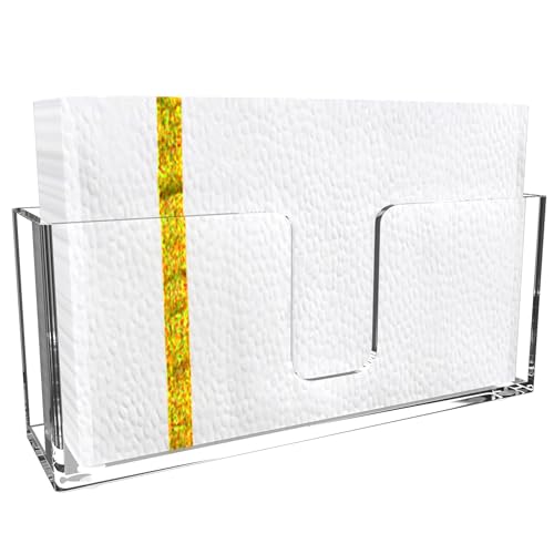 XQIGI Acryl-Serviettenhalter, Gästehandtuchspender, Servietten-Papierständer, 22,9 cm, transparentes Handtuch-Aufbewahrungstablett für Badezimmer, Waschtisch, Arbeitsplatte, Küchentheke, Esstisch, von XQIGI