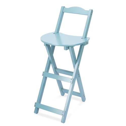XQJLBZA Barhocker Klappbar für Erwachsene, Küchenstühle, Platzsparender Tragbarer Blauer Bambus Tresenhocker(63cm/25in) von XQJLBZA