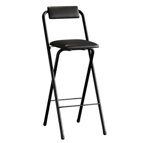 XQJLBZA PU Gepolsterter Barhocker Klappbar 70 cm, Schwarzer Tragbarer Tresenhocker für Küche Frühstück XQJLBZA PU Gepolsterter Barhocker Klappbar 70 cm, Schwarzer Tragbarer Tresenhocker für Küche Frühstück von XQJLBZA