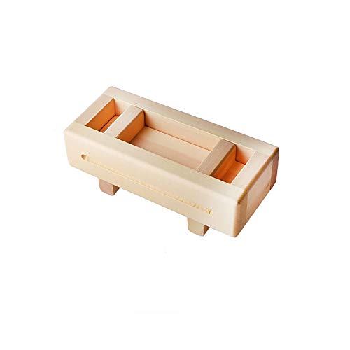 XQK Sushi Holz Rechteckige Pressform Bambus DIY Sushi Form Zubehör Split Reis Presswerkzeug für Haushalt, DIY Klasse, Restaurant (Wood) von XQK