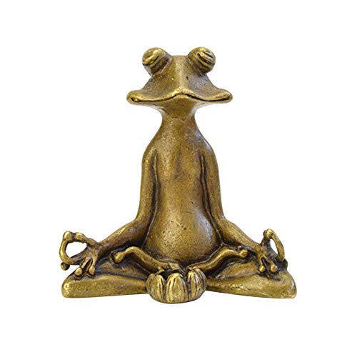 XQK Yoga Frosch Retro Messing Kleine Figuren Meditation Pose Sammler Skulptur Home Decoration Frosch Meditierende Statue Dekorativ 2 * 1,2 * 2,1 in von XQK