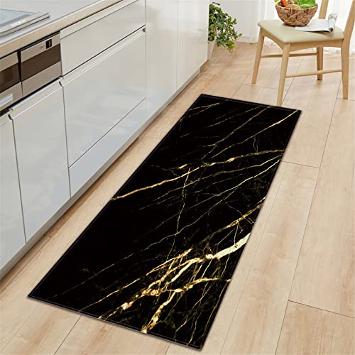 XQKXHZ 3D Teppich Marmor Optik Teppich Küchenläufer Küchenteppich Waschbar Küchenmatten Flurteppich Läufer Lang Badezimmer Teppich rutschfeste Fußmatte,4,80x120cm/31 x47 von XQKXHZ