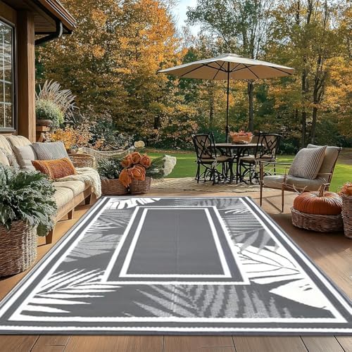 XQKXHZ Camping Teppich 240x305 Große Reversible Pool Teppich Outdoor Grau und Weiß Kunststoff Stroh Teppich Aussenbereich Wetterfest Picknickdecke, für Patio Balkon Strand BBQ Picknick Deck XQKXHZ Camping Teppich 240x305 Große Reversible Pool Teppich Outdoor Grau und Weiß Kunststoff Stroh Teppich Aussenbereich Wetterfest Picknickdecke, für Patio Balkon Strand BBQ Picknick Deck von XQKXHZ