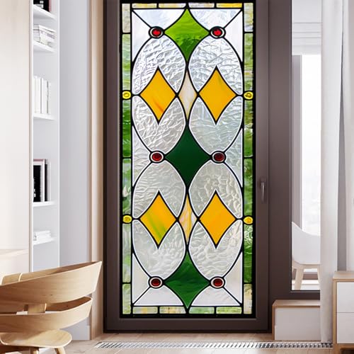 XQKXHZ Europäische Kirche Statische Fensterfolie Bunt Selbstklebend Vinyl Fensterfolie Badezimmer Sichtschutz Privatsphäre Dekorative Glas Aufkleber für Kinderzimmer Schlafzimmer,L,50x80cm von XQKXHZ