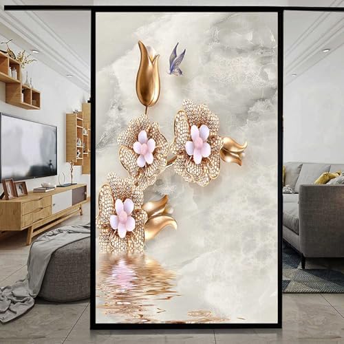 XQKXHZ Fensterfolie Badezimmer Blickdicht Muster Blumen Selbstklebend Premium Fensterfolie Verdunklung Sichtschutz Statische UV-Schutz Milchglasfolie für Kinderzimmer Schlafzimmer,D1,85x210cm XQKXHZ Fensterfolie Badezimmer Blickdicht Muster Blumen Selbstklebend Premium Fensterfolie Verdunklung Sichtschutz Statische UV-Schutz Milchglasfolie für Kinderzimmer Schlafzimmer,D1,85x210cm von XQKXHZ