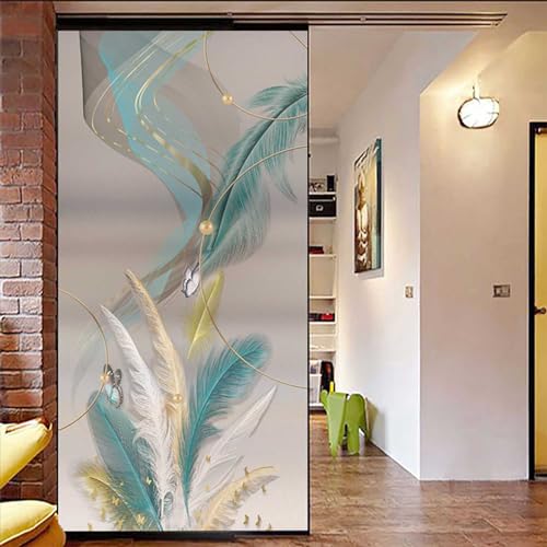 XQKXHZ Fensterfolie Bunt Feder Sichtschutzfolie Milchglas Fensterfolie Selbstklebend Abnehmbar Statische Fensterfolie Blickdicht Fensteraufkleber Für Duschtür Küche Schlafzimmer Büro,M,50x120cm XQKXHZ Fensterfolie Bunt Feder Sichtschutzfolie Milchglas Fensterfolie Selbstklebend Abnehmbar Statische Fensterfolie Blickdicht Fensteraufkleber Für Duschtür Küche Schlafzimmer Büro,M,50x120cm von XQKXHZ