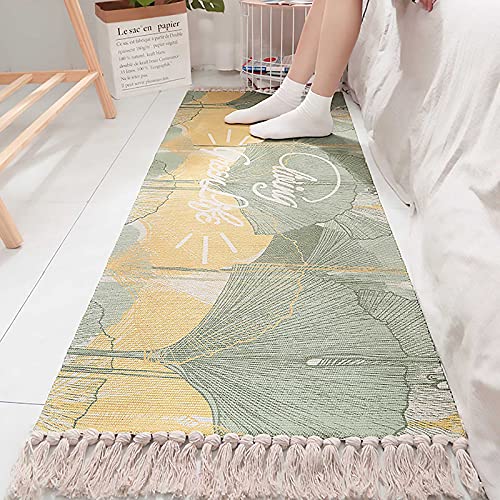 XQKXHZ Handwebteppich Läufer, Home Teppich Mit Quaste, Boho Ethno Muster Modern Naturteppich Teppich Waschbar Aus Baumwolle Für Wohnzimmer Und Küchenteppich,E,60x150cm/24x59 von XQKXHZ