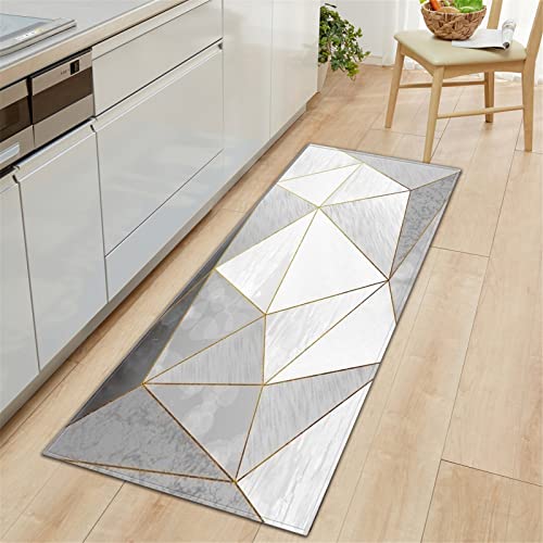 XQKXHZ Küche Teppich Modern Abstrakter Teppich Marmor Optik Teppich Küchenläufer rutschfest Küchenmatte Küchenteppich Waschbar Teppich Läufer Küche Fußmatte,6,60x180cm/24 x71 von XQKXHZ