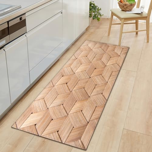XQKXHZ Küchenteppich Läufer rutschfest Teppichläufer Küche Waschbar Weicher Küchen Teppiche Rattan Gemusterter Teppich für Eingang,Badezimmer,Schlafzimmer (Weihnachtsdekoration),A,60x90cm/24 x35 von XQKXHZ