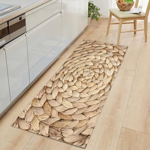 XQKXHZ Küchenteppich Läufer rutschfest Teppichläufer Küche Waschbar Weicher Küchen Teppiche Rattan Gemusterter Teppich für Eingang,Badezimmer,Schlafzimmer (Weihnachtsdekoration),B,50x160cm/20 x63 von XQKXHZ