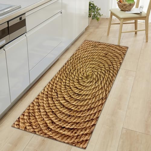 XQKXHZ Küchenteppich Läufer rutschfest Teppichläufer Küche Waschbar Weicher Küchen Teppiche Rattan Gemusterter Teppich für Eingang,Badezimmer,Schlafzimmer (Weihnachtsdekoration),C,50x160cm/20 x63 von XQKXHZ