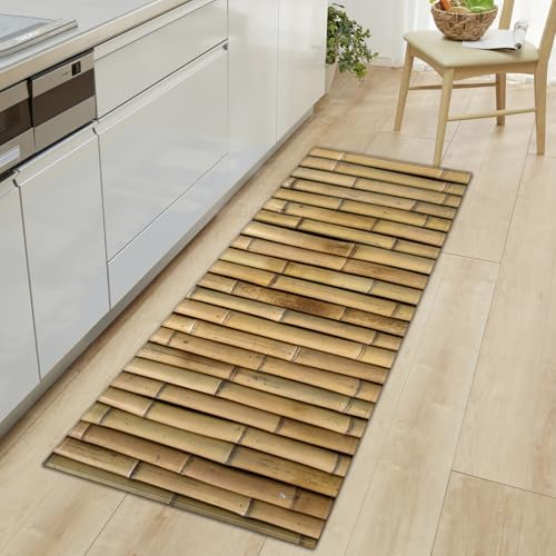 XQKXHZ Küchenteppich Läufer rutschfest Teppichläufer Küche Waschbar Weicher Küchen Teppiche Rattan Gemusterter Teppich für Eingang,Badezimmer,Schlafzimmer (Weihnachtsdekoration),D,50x160cm/20 x63 von XQKXHZ