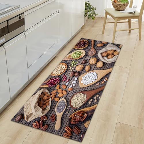 XQKXHZ Küchenteppiche Waschbar Farbe & Würze Küchenläufer Küchenmatte Badematten rutschfeste Teppich Läufer Bunte Würze 3D Teppiche für Flur Küchen Waschbecken Schlafzimmer Büro,Q,60x180cm/24 x71 von XQKXHZ