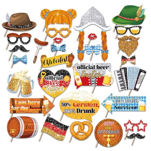 XQMMGO 30 Stück Oktoberfest Deko, Fotobox Accessoires, Fotobox Accessoires Hochzeit Requisiten, Party Deko, Tischdeko Party, Fotowand Geburtstag, Klassentreffen Deko XQMMGO 30 Stück Oktoberfest Deko, Fotobox Accessoires, Fotobox Accessoires Hochzeit Requisiten, Party Deko, Tischdeko Party, Fotowand Geburtstag, Klassentreffen Deko von XQMMGO