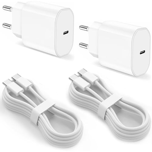 3m iPhone 16/16E ladegerät, 2er-Pack 20W USB C iPhone 16 Pro Max/15 Plus ladekabel, USB C zu USb C Geflochtene Schnellladegerät Kabel für iPad Pro 12.9/11,Air 4/5, Mini 6th,10th Gen, Airpods 4 Adapter von XQO