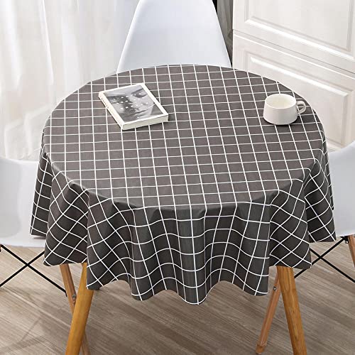 XQSSB Abwaschbar Tischdecke Wasserabweisend Lotuseffekt Wiederverwendung Von PVC Rechteckig Farbe & Größe Wählbar Dunkelgrauer Runder Durchmesser Von 180 cm von XQSSB