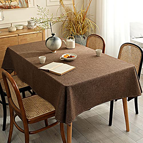 XQSSB Tischdecke Fleckschutz Tisch Decke Baumwolle Dick Verschiedenen Größen und Designs Dunkelbraun 140 × 180cm von XQSSB