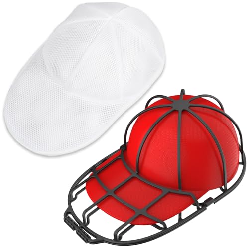 XQXA Waschschutz für Kappen, 1 Stück, Rahmen/Schutzgitter als Schutz für Baseballkappen in der Waschmaschine, passend für Erwachsene/Kinder, Schutzgitter, schwarz von XQXA