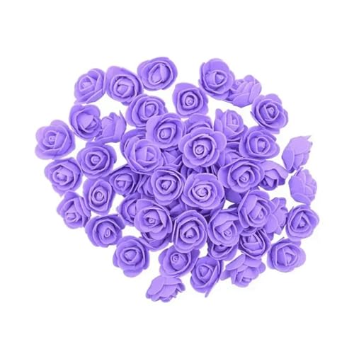 XQXQGX Künstliche Rosenköpfe aus Schaumstoff, 500 Stück, für Rosenbären, Valentinstag, Geschenk, Hochzeit, Party, Blumendekorationen, 500 Stück, Lila von XQXQGX