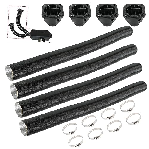 4 x 42 mm Auto Heizrohr Autoluftheizer Zubehör Warmluftauslass Entlüftungsschlauch Clips Set für Luft-Diesel, Webasto, Eberspacher, Haushaltsheizung, 4 Löcher, Auto von XQZMD
