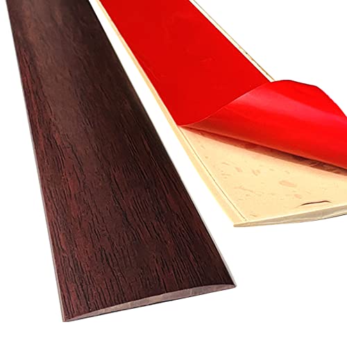 Übergangsleiste Selbstklebend, Selbstklebende Boden und Tür-Übergangsstreifen, PVC Bodenleiste, Ungelochte Abdeckleiste für Fliesen, Laminat, Holz, Width 7.6cm (Rote Eiche Holzmaserung,10m) von XQZMD