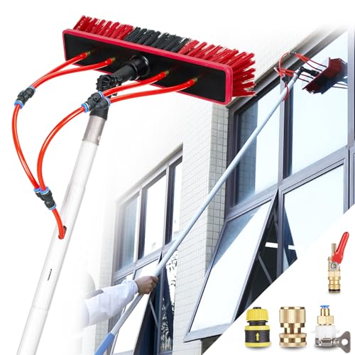 XRB2050 Teleskop Waschbürste 3-12 Meter Teleskopstange Window Cleaning System Teleskopbürste 35cm zur Reinigung von Solaranlage Terrassendach Wintergarten Reinigungsset Fensterreinigung 7m von XRB2050